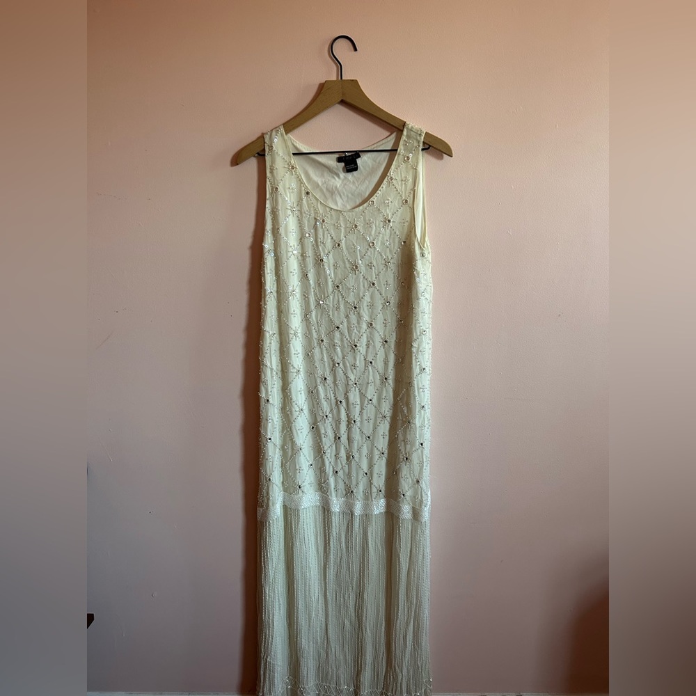White beaded dress